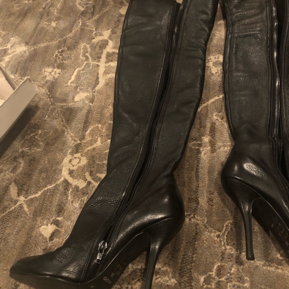 Aldo Size 36 Black Thigh High Boots
